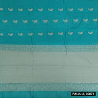 Sea Green With Sandal  Zari  Silk Cotton Saree