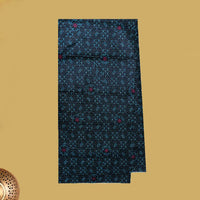 Navy Blue with Sea Green flower design Cotton Printed Lungi