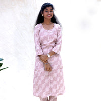 Thendral- Light Pink And White Ladies Branded Co-ord-set Readymade
