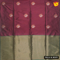 Maroon with Dark Green Soft Silk Saree - Thenianantham