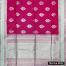 Dark Pink  with Pale Green  Soft Silk Saree