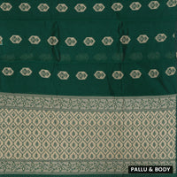 Dark Green With Sandal Zari  Silk Cotton Saree