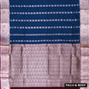 Navy Blue With  Maroon  Silk Cotton Saree