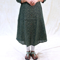 Mayil-Dark Green With Floral Design Ladies Branded Umbrella Top Readymade