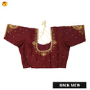 Dark Maroon With Aari Embroidery work Women Readymade Blouse