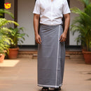 Grey -Men’s Plain Cotton Lungi – Soft & Comfortable