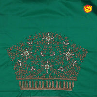 Deep Green Bridal Aariwork Blouse - Thenianantham