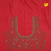 Red Bridal Aariwork Blouse - Thenianantham