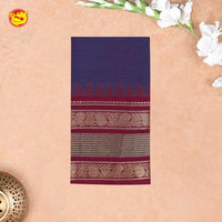 Light Purple with Pink Pure Chettinad Cotton Saree without Blouse - Thenianantham