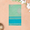 Pale Green with Blue  Soft Silk Saree