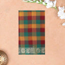 Multi Colour Small Checked Pattern Pure Chettinad Cotton Saree without Blouse
