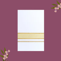 White with Misty Gold Border Single Layer Cotton Men’s Dhoti