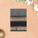 Grey With Black Premium Quality Pure Cotton Saree