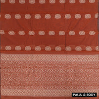 Burnt Orange With Sandal Zari Silk Cotton Saree