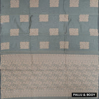 Ash Grey With Sandal Zari   Silk Cotton Saree