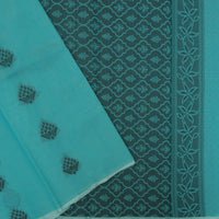 Sea Green With Black Zari  Silk Cotton Saree