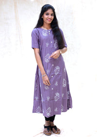 Vannam-Lavender With Floral Design Ladies Branded Umbrella Top Readymade