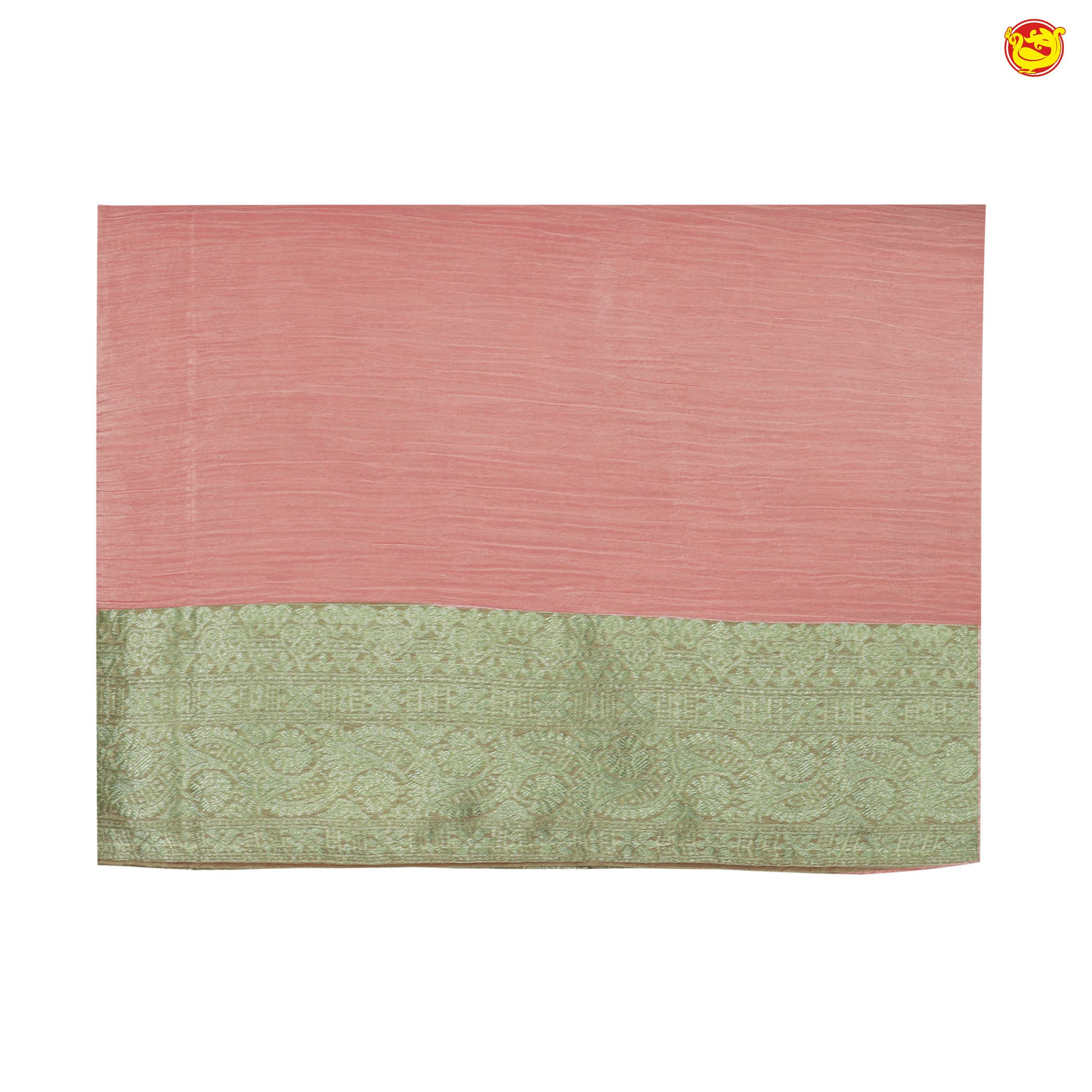 Dark Peach Stripes Design Tissue Crush Designer Saree with Readymade Designer HandWork Blouse