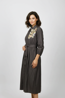 Charcoal Grey Colour With Floral  Design Ladies Branded Umbrella Top Readymade