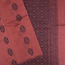 Rust Orange With Black Zari Silk Cotton Saree