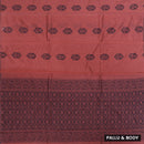 Rust Orange With Black Zari Silk Cotton Saree