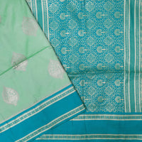Pale Green with Blue  Soft Silk Saree