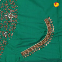 Deep Green Bridal Aariwork Blouse - Thenianantham