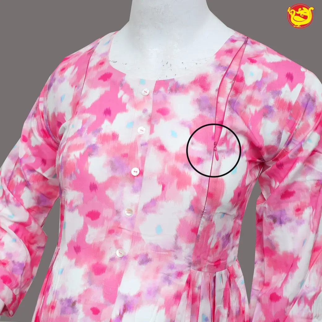 Pink with White Ladies Branded Readymade Maternity Long Top