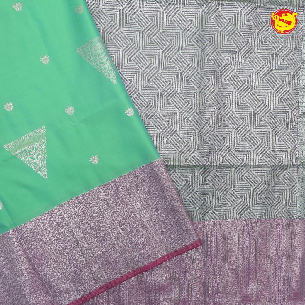 Light mint green with Light pink Soft Silk Saree