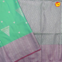 Light mint green with Light pink Soft Silk Saree - Thenianantham