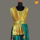 Yellow with Green Girls & Women Branded Readymade Pattu Gown - Thenianantham