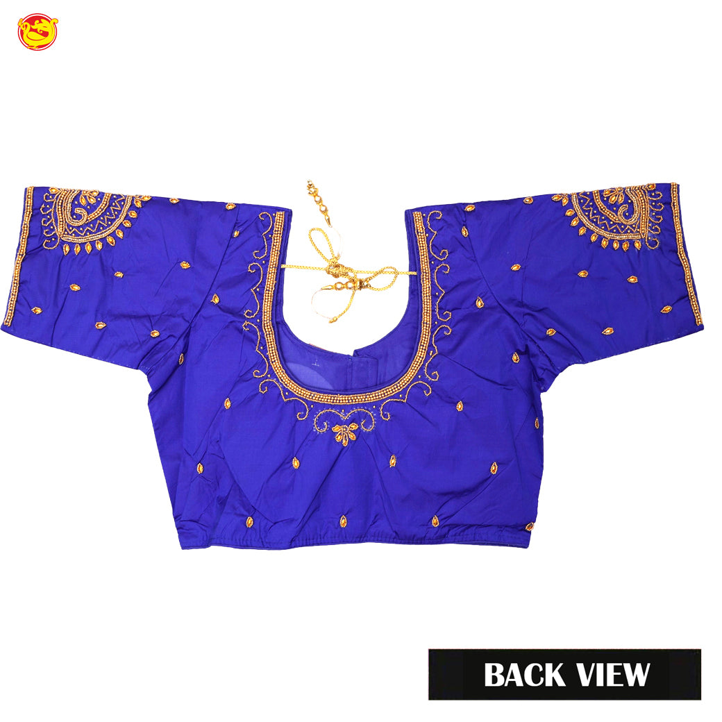 Royal blue With Aari Embroidery work Women Readymade Blouse