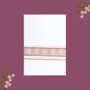 White with Copper Border Single Layer Cotton Men’s Dhoti