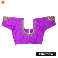 Violet With Aari  Embroidery work Women Readymade Blouse