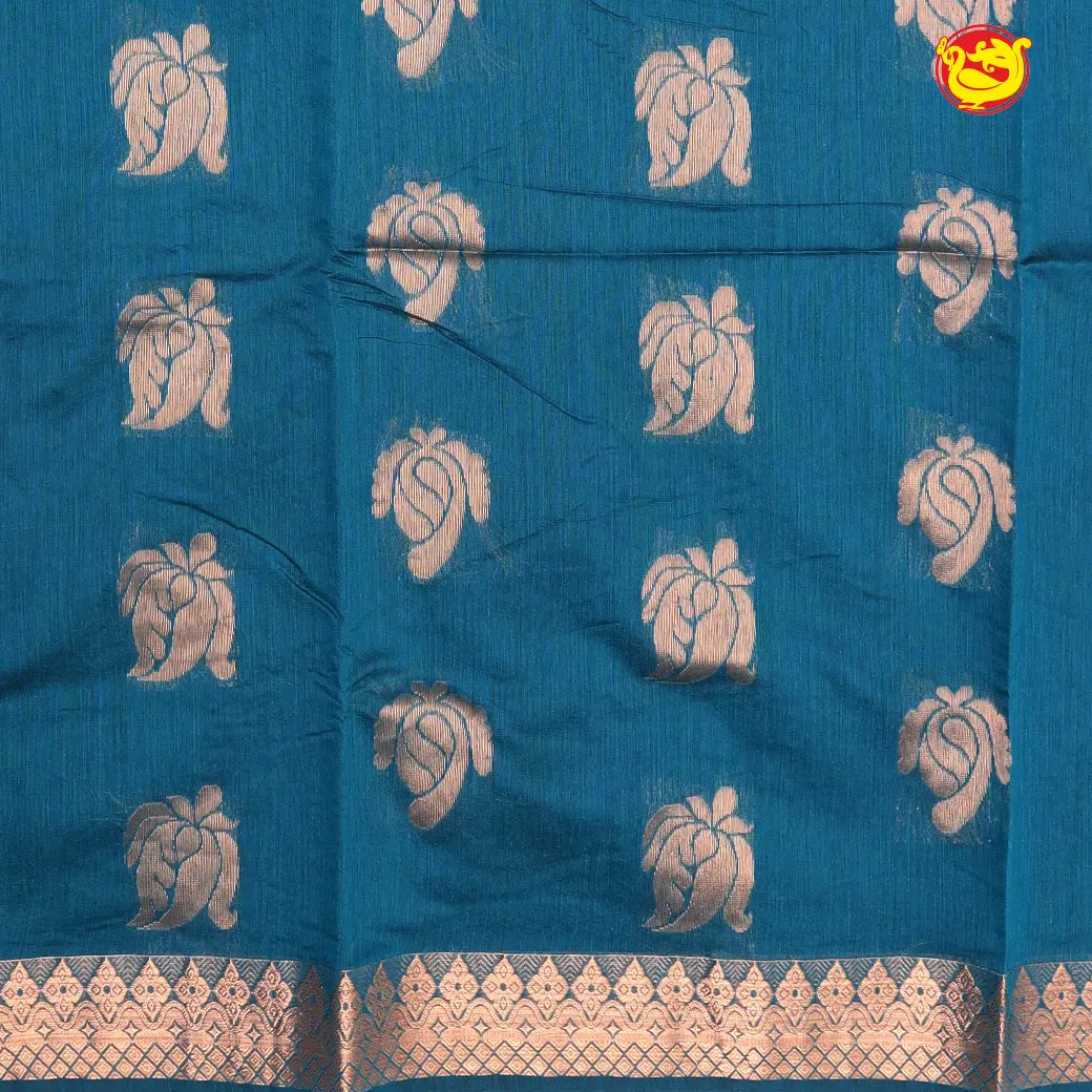 Blue With Light Maroon Kalyani Cotton Saree