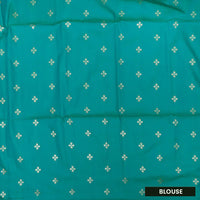 Pale Green with Blue  Soft Silk Saree