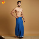 Royal Blue -Men’s Plain Cotton Lungi – Soft & Comfortable