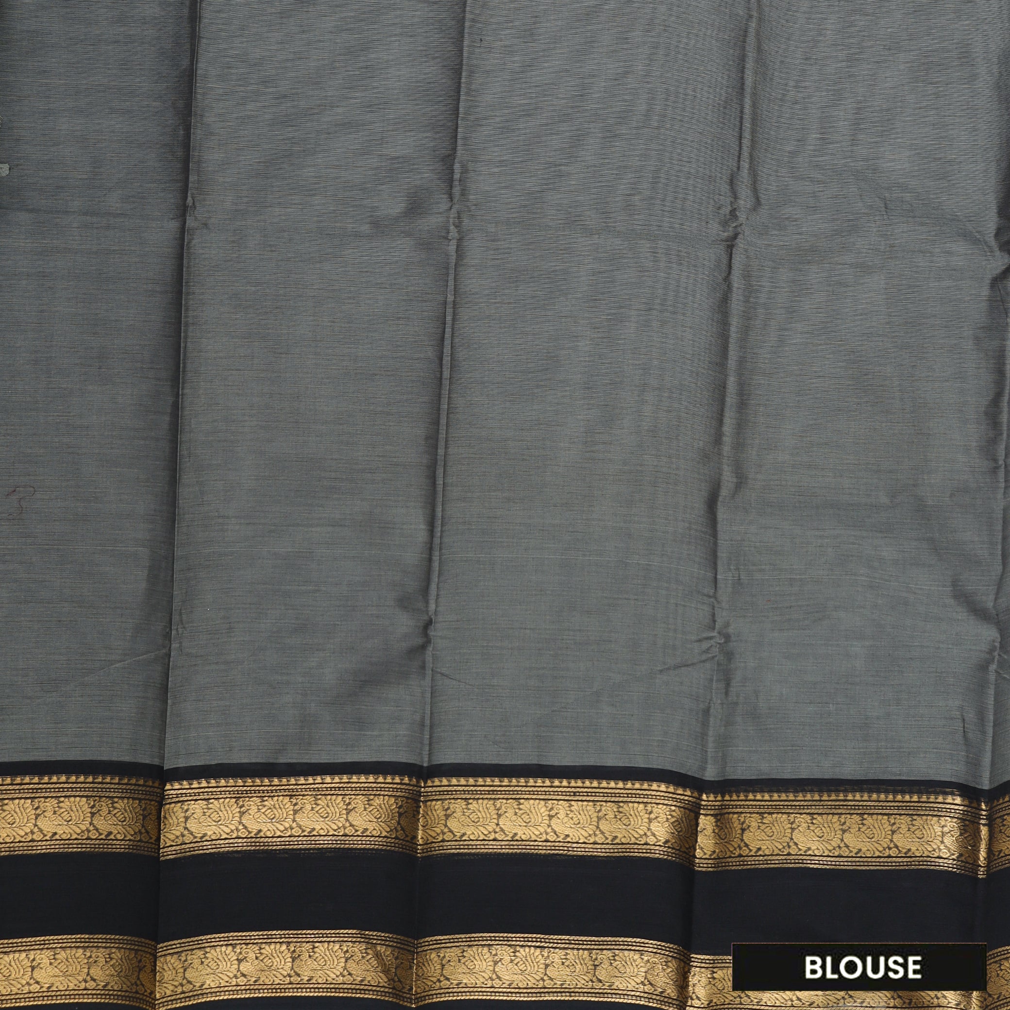 Grey With Black Premium Quality Pure Cotton Saree