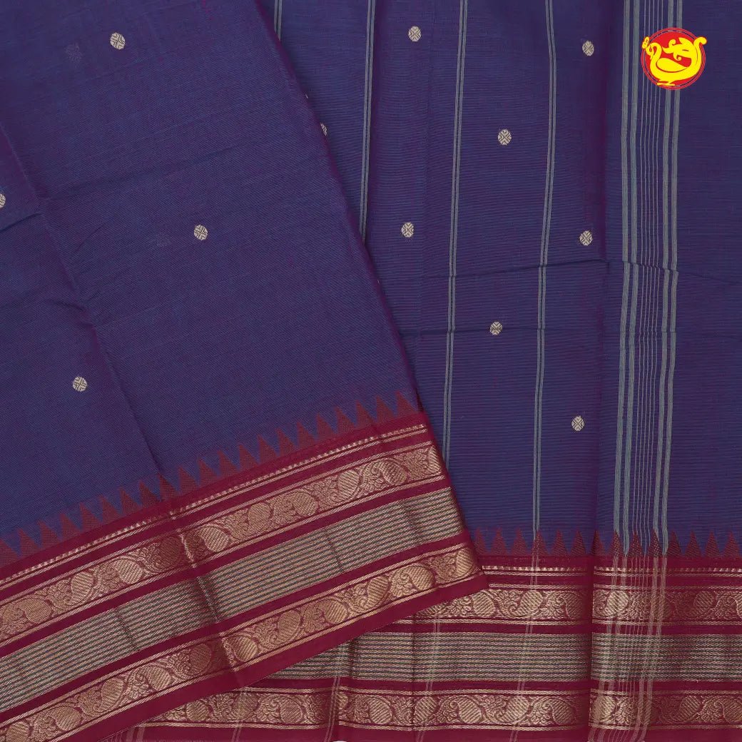 Light Purple with Pink Pure Chettinad Cotton Saree without Blouse