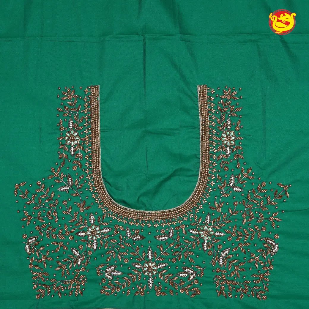 Deep Green Bridal Aariwork Blouse