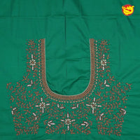 Deep Green Bridal Aariwork Blouse - Thenianantham