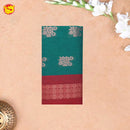 Teal green With Maroon Kalyani Cotton Saree