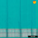 Maroon with aqua blue Traditional Soft Silk Saree