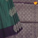 Green With Purple Pure Silk Cotton Saree - Thenianantham