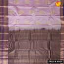 Baby Pink with Navy Blue Soft Silk Saree