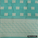 Medium Aqua With Sandal Zari  Silk Cotton Saree