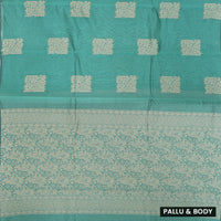 Medium Aqua With Sandal Zari  Silk Cotton Saree