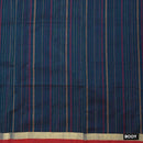 Navy Blue with Red Arani Silk Cotton Saree - Thenianantham