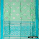 Pale Green with Blue  Soft Silk Saree