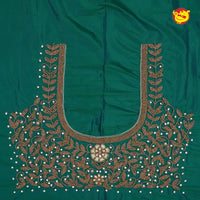 Rich Green Bridal Aariwork Blouse - Thenianantham